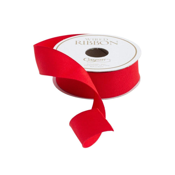 Narrow Red Grosgrain Wired Ribbon - 8 Yard Spool