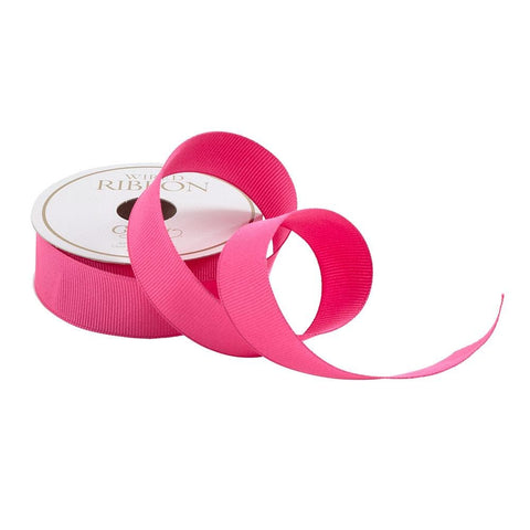 Narrow Fuchsia Grosgrain Wired Ribbon - 8 Yard Spool