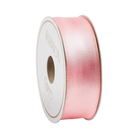 Medium Pink & Salmon Reversible Satin Wired Ribbon - 10 Yard Spool