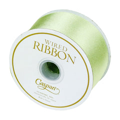 Solid Satin Wired Celadon Ribbon - 1 Spool Of Ribbon