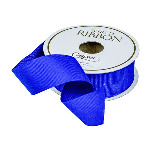 Grosgrain Ceramic Blue Wired Narrow Ribbon - 1 Spool Of Ribbon