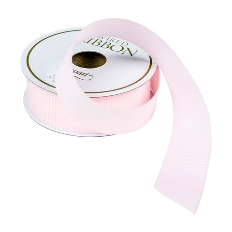 Grosgrain Powder Wired Pink Narrow Ribbon - 1 Spool Of Ribbon