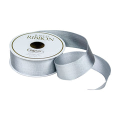 Silver Metallic Wired Grosgrain Ribbon - 1 Spool Of Ribbon